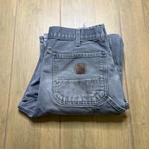 Carhartt B139 GVL Gray Dungaree Double Knee Pants 32x32 Distressed Paint Splash